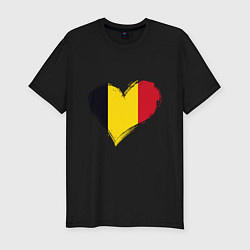 Футболка slim-fit Сердце - Бельгия, цвет: черный
