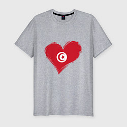 Мужская slim-футболка Сердце - Тунис