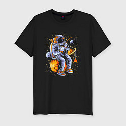 Мужская slim-футболка Космическая рыбалка
