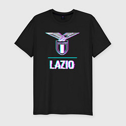 Мужская slim-футболка Lazio FC в стиле glitch