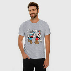 Футболка slim-fit Cuphead - Mugman, цвет: меланж — фото 2