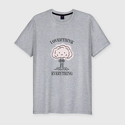 Футболка slim-fit I Overthink Everything, цвет: меланж