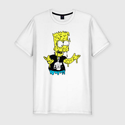 Мужская slim-футболка Плавящийся Барт Симпсон - стилизация