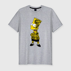 Мужская slim-футболка Барт Симпсон - Tattoo style
