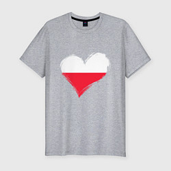 Мужская slim-футболка Сердце - Польша