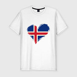 Мужская slim-футболка Сердце - Исландия