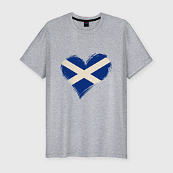 Мужская slim-футболка Сердце - Шотландия