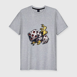 Футболка slim-fit Пара игральных костей, цвет: меланж
