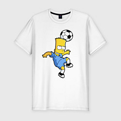 Мужская slim-футболка Барт Симпсон - игра головой!
