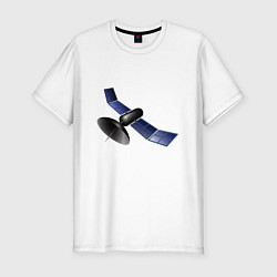 Футболка slim-fit Спутник в космосе, цвет: белый