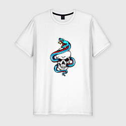 Мужская slim-футболка Snake in the skull