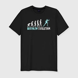 Мужская slim-футболка Эволюция в биатлон