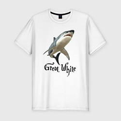 Мужская slim-футболка Большая белая акула