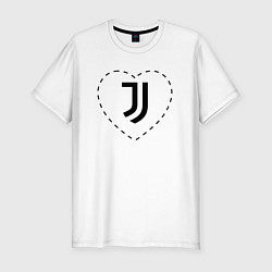 Мужская slim-футболка Лого Juventus в сердечке