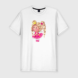 Мужская slim-футболка Маленькая принцесса блондинка