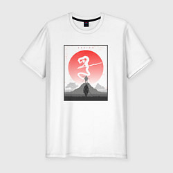 Мужская slim-футболка Солнце Секиро