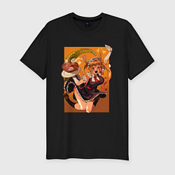 Мужская slim-футболка Дракон-горничная госпожи Кобаяши