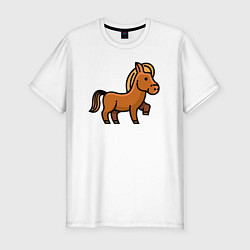 Мужская slim-футболка Маленький милый пони