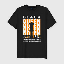 Мужская slim-футболка Черная королева самая сильная фигура