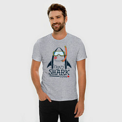 Футболка slim-fit Сумасшедший акуламен, цвет: меланж — фото 2