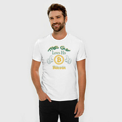 Футболка slim-fit Loves His Bitcoin, цвет: белый — фото 2