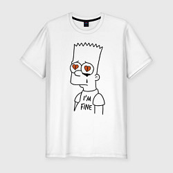Футболка slim-fit Im fine - Bart Simpson, цвет: белый