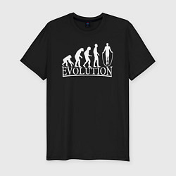 Мужская slim-футболка Эволюция - прыжки со скакалкой