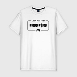 Мужская slim-футболка Free Fire gaming champion: рамка с лого и джойстик