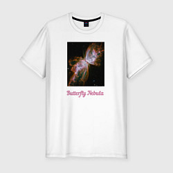 Мужская slim-футболка Butterfly Nebula