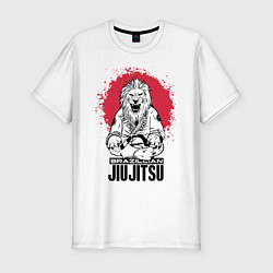 Мужская slim-футболка Jiu Jitsu red sun Brazil