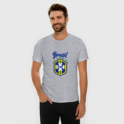Футболка slim-fit Brasil Football, цвет: меланж — фото 2