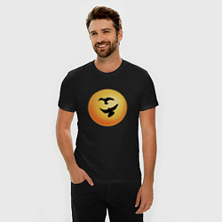 Футболка slim-fit Пара птиц на фоне солнца, цвет: черный — фото 2
