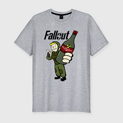 Мужская slim-футболка Fallout nuka vodka