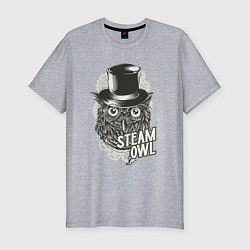 Мужская slim-футболка Steam owl
