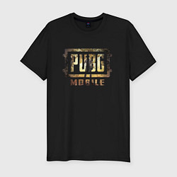 Мужская slim-футболка PUBG Mobile - gold theme