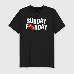 Мужская slim-футболка Воскресенье день веселья - американский футбол