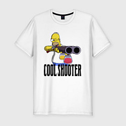 Мужская slim-футболка Гомер Симпсон - крутой стрелок