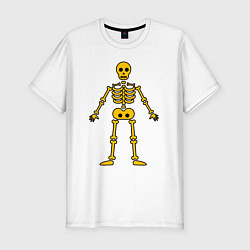 Мужская slim-футболка Жёлтый скелетик