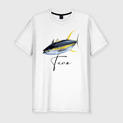 Мужская slim-футболка Желтопёрый океанский тунец