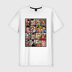 Мужская slim-футболка Такой разный Луффи - One Piece