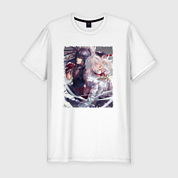 Футболка slim-fit Ю и Аллен - D Gray man, цвет: белый