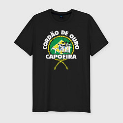 Мужская slim-футболка Capoeira - Cordao de ouro flag of Brazil