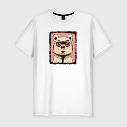 Мужская slim-футболка Милый медведик