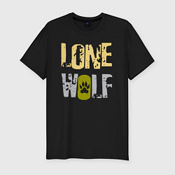 Мужская slim-футболка Lone Wolf - одинокий волк