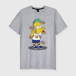 Мужская slim-футболка Барт Симпсон показывает язык