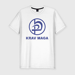 Мужская slim-футболка Krav maga military combat system emblem