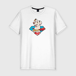 Мужская slim-футболка Пес Супермена Крипто DC Лига Суперпитомцы