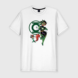 Мужская slim-футболка Белка Зеленого фонаря DC Лига Суперпитомцы