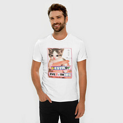 Футболка slim-fit Destroy everything kitty, цвет: белый — фото 2