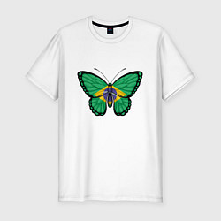 Мужская slim-футболка Бабочка - Бразилия